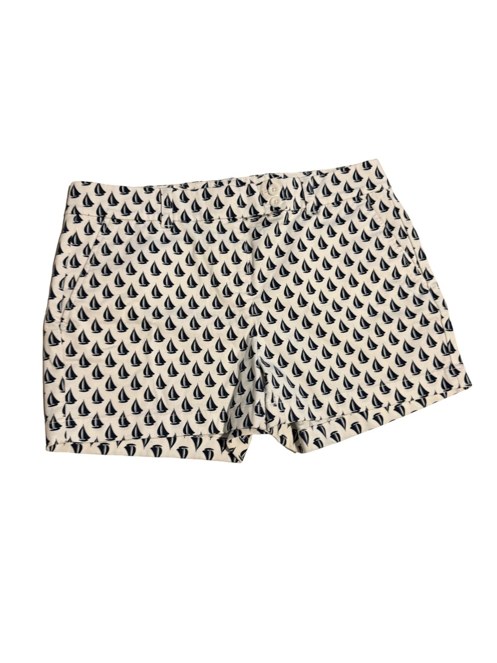 Vineyard Vines White Shorts with Navy Sailboat Print